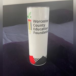 Mainstays Stainless Steel Double Wall Tumbler, white, 16 oz, water glass